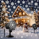 Christmas Snowfall Projector Light, Snowflake LED Night Projection Lamp | IP65 Waterproof, Indoor Outdoor Snowflake Spotlight for Christmas Halloween Holiday, Home Garden Party Decor, New Year Gift