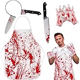 Halloween Butcher Costume for Adults Include Apron Headband Fake Props Gloves and Tattoo Stickers