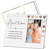 Patcate Aunt & Me 4x6 Picture Frame - Wooden Wall & Tabletop Decoration - Aunt Gifts From Nephew - Birthday &
