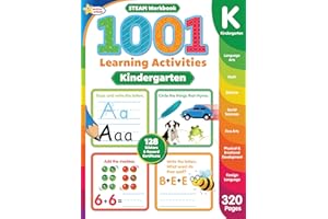 1001 STEAM Kindergarten Activity Workbook: Practice Sight Words, Phonics, Numbers, Math, Art, and More | Reading and Writing 