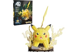 4D Build, Pokémon Pikachu 3D Model Kit, Pokémon Figure, Kanto First Partner Collection, Desk Décor, 201 Pieces, Gift Ideas for Ages 12 & Up