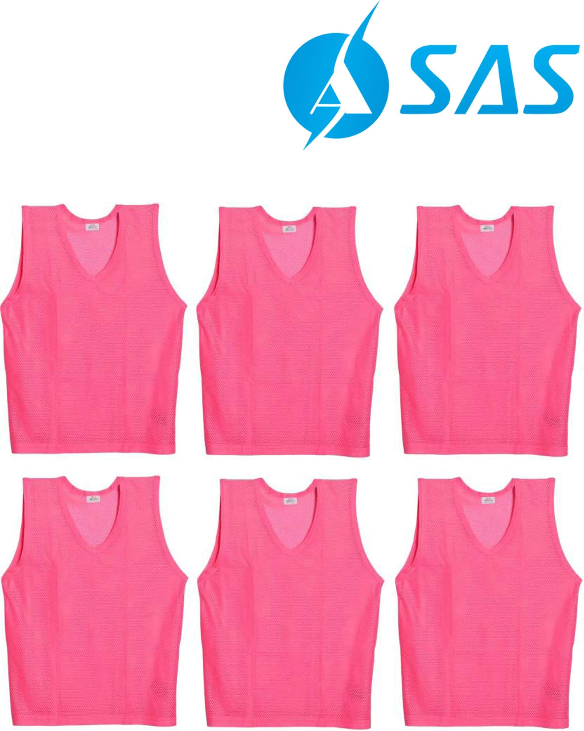SAS SPORTS Training Bibs (Set of 6) for Football, Soccer, Basketball, Volleyball