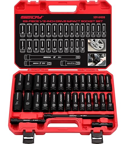 ●3-DEEP Klutch 3/4in.-Drive Deep Impact Socket Set, 8 Pcs., Metric