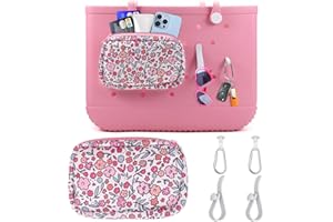 3TYTO Bogg Bag Organizer Accessory Set, Including 1 Capacity Phone Holder Zipper Bag and 4 Key Holder for Beach Bags Tote Bags