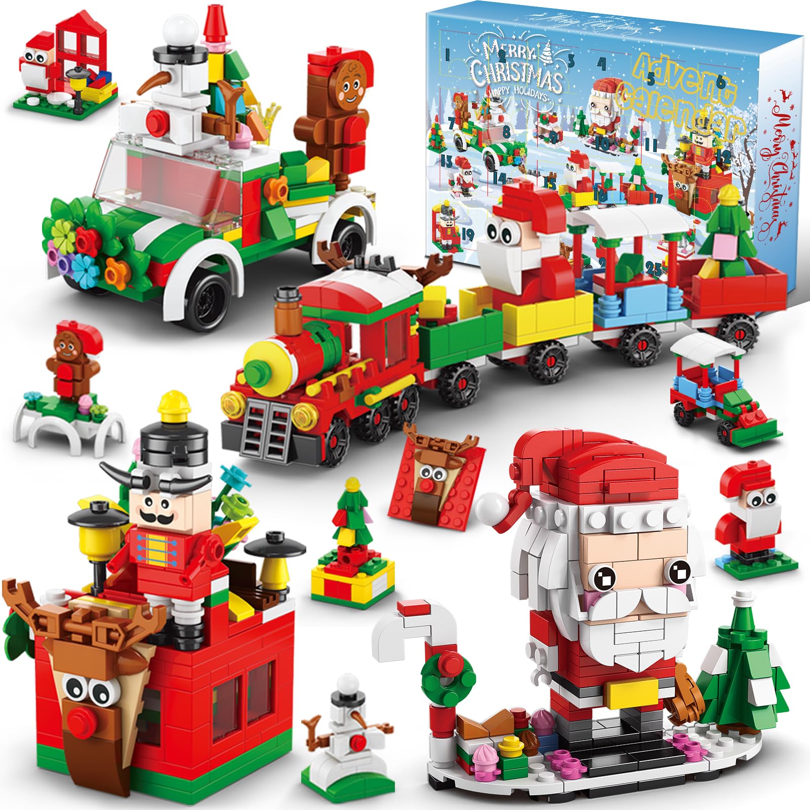 Advent Calendar 2024 Kids, 24 Days Holiday Countdown Playset Building ...
