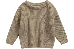 Karwuiio Toddler Baby Girl Boy Knit Sweater Round Neck Long Sleeve Pullover Sweatshirt Fall Winter Clothes