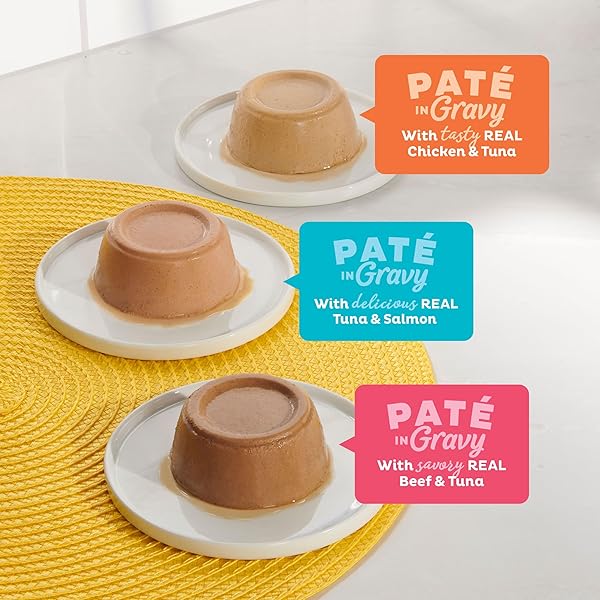 MEOW MIX PATÉ IN GRAVY WET CAT FOOD VARIETY PACK, SURF N’ TURF PATÉS 2.75 OUNCE (PACK OF 12)