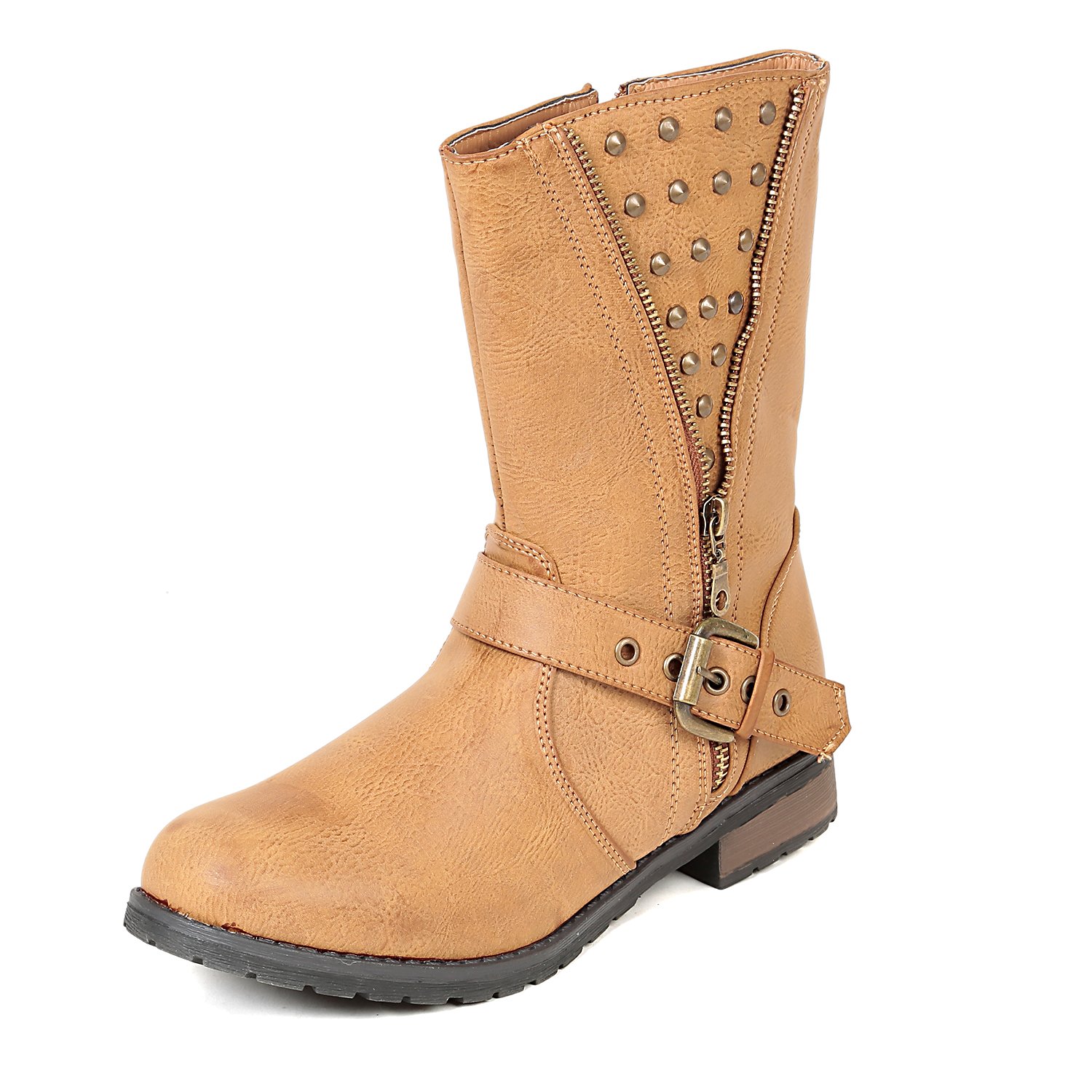 Buy TEN Beige Leather Boots at Amazon.in