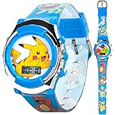 Pokémon Kids Digital Watch with Flashing LED Lights, Pikachu & Friends Design, Fun Character Display, Soft Silicone Strap, Kid-Friendly Tough Build, Adjustable Fit for Wrist Sizes 5.5" to 8"