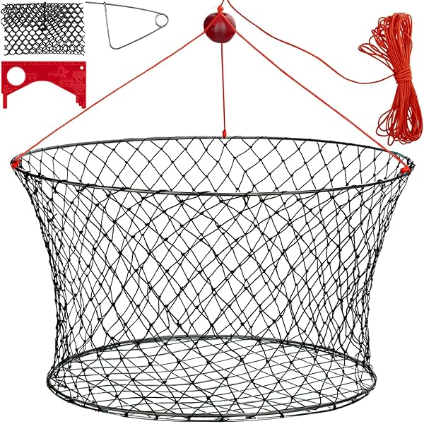 KUFA 2-Pack Crab Trap Kit With Vinyl Coated Trap, 100' Rope, Caliper, Harness, Bait Bag & Float - Complete Starter Set