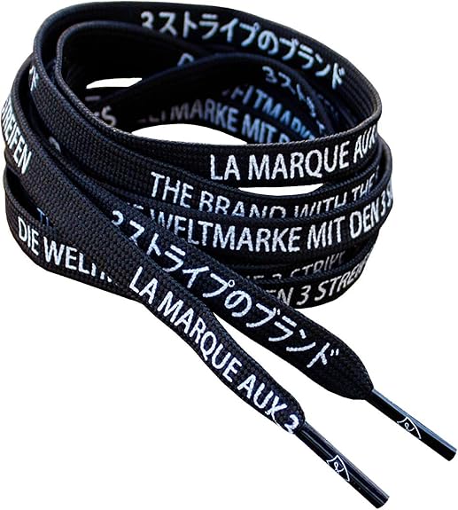 Laced Up Laces Japanese Katakana shoelaces (Black 3