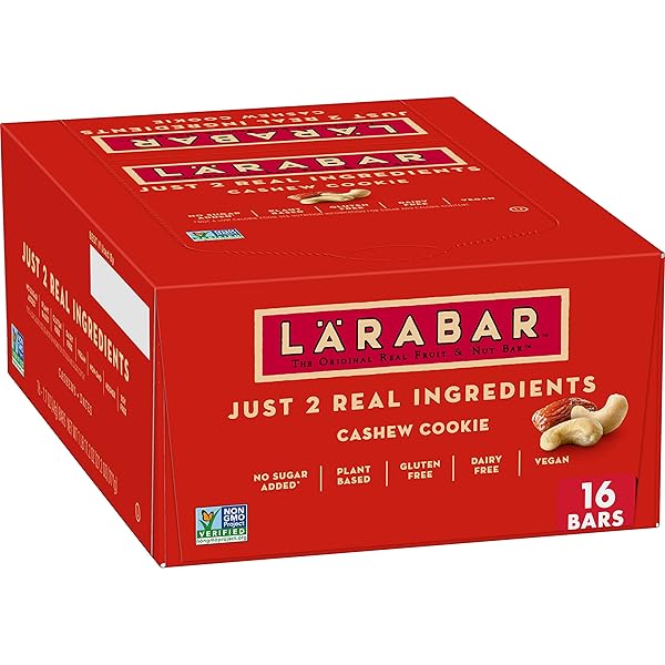 LARABAR CASHEW COOKIE, GLUTEN FREE VEGAN FRUIT & NUT BAR, 1.7 OZ BARS 16 CT