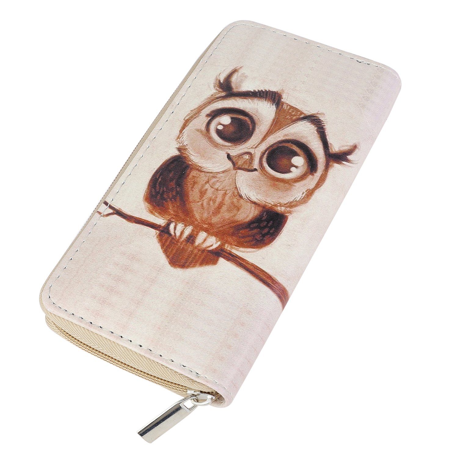 DonDon Women’s Purse Owl Sweet Beige Brown