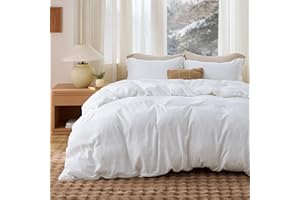 Bedsure White Duvet Cover Queen Size - Soft Double Brushed Bedding Set for Kids & Adults, Zipper Closure, 3 Pieces, Includes 1 Duvet Cover (90"x90") & 2 Pillow Shams, NO Comforter