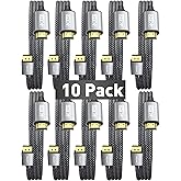 UANTIN 10 Pack 4K DisplayPort to HDMI Cable 6Ft | 1080P@120Hz,1440P/2K@60Hz Uni-Directional DP to HDMI Male Braided Cord Disp