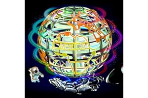 RIEYON Flying orb Ball 2023 Hover Boomerang Ball 6 Lighting Effects Cool Toys Gift for 678910+ Year Kids Teen Adults Indoor Outdoor Flying Ball Toy（Bronze）