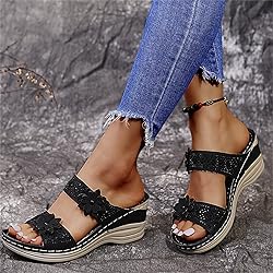 Black Sandals Women Wedge, Womens Sandals Platform