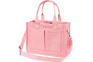 EWSNM Canvas Tote Bag for Women, Large Laptop Travel Tote Handbag Totes with Crossbody Shoulder Teachers Reusable Grocery Bags