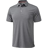 MAGCOMSEN Men's Polo Shirts Short Sleeve Striped Golf Polos Dry Fit Casual Performance Collared Shirt