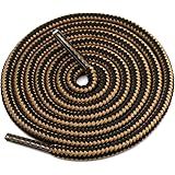 DELELE 2 Pair Strong Boot Laces Hiking Walking Boot Shoelaces Round Rope Dual Coloured Striped Shoe Lace Strings