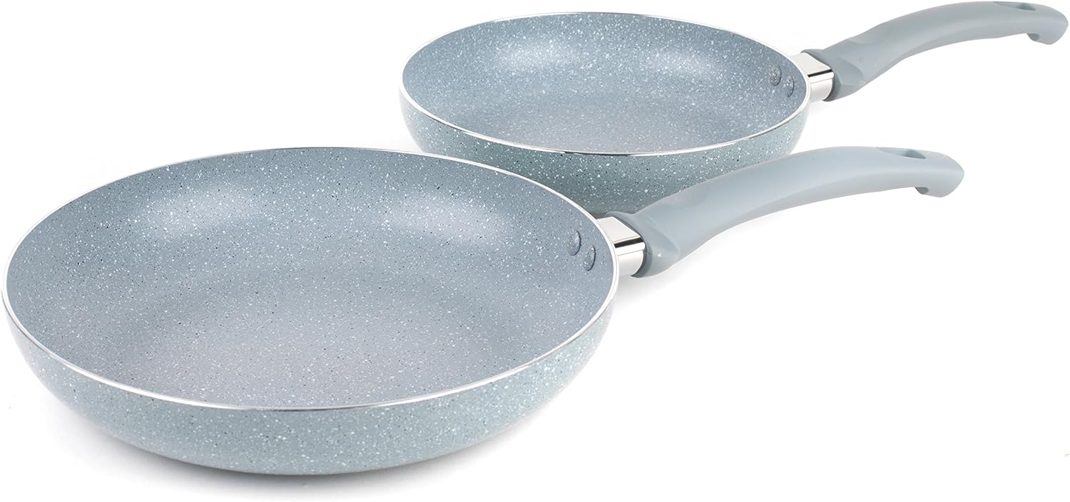 Russell Hobbs 20/24CM Stone Collection Pressed Frying Pans, 2 Piece Set, Daybreak