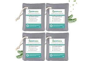 DOPAKA Nature Fresh Air Purifier Bags, Activated Charcoal Air Purifying Bag,Moisture Absorber,odor eliminator,Natural Car Air Freshener,Shoe Deodorizer,Odor Eliminators For Home, Pet, Closet (200g*4)