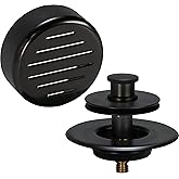 AB&A 60108 Tub Drain Trim Kit with Push eN Lift Stopper, Classic High-Capacity Overflow Plate, and Press-in Strainer Cover, O