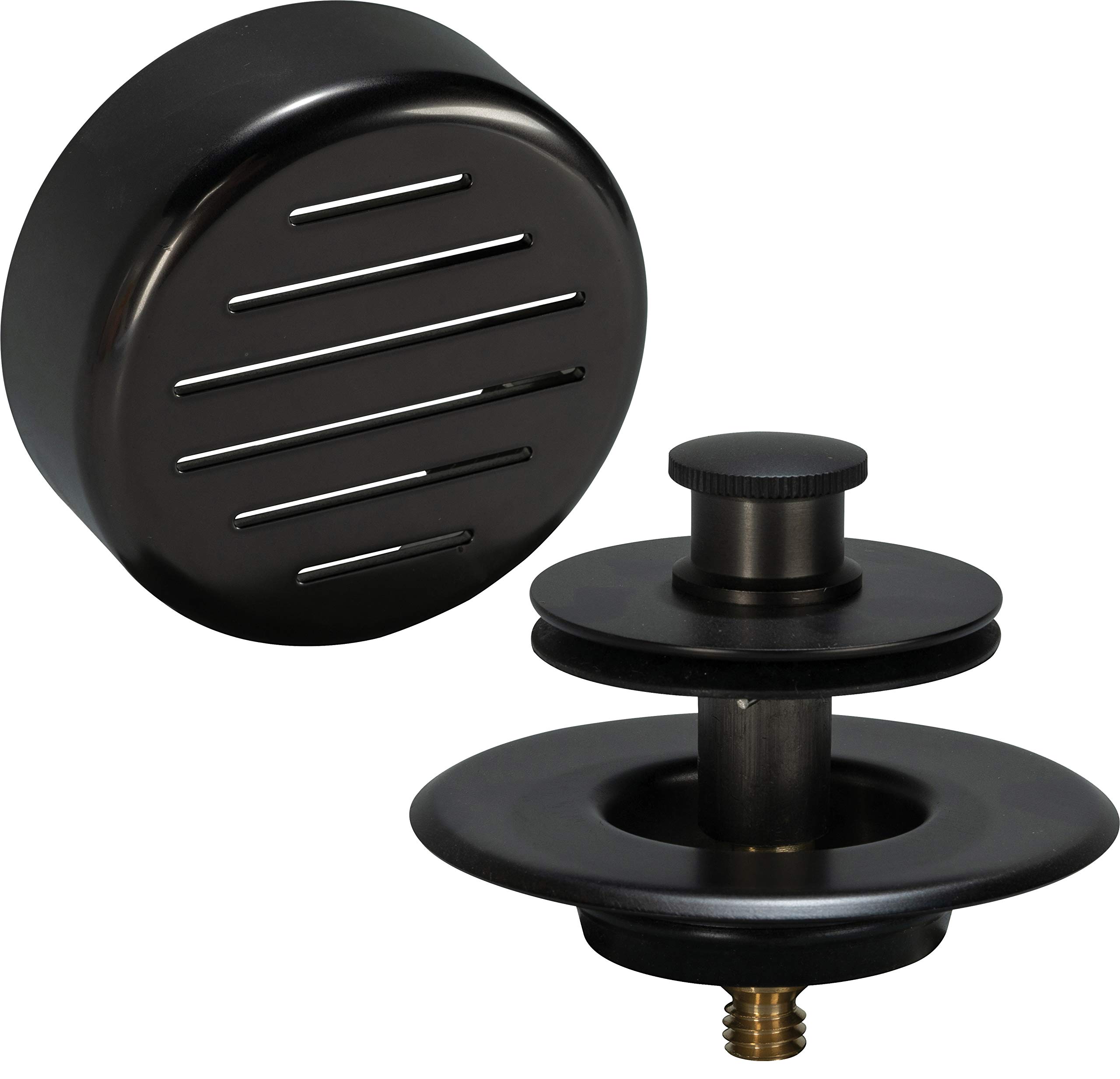 AB&A 60108 Press-In Strainer with "Classic" Overflow Plate and Push eN Lift Stopper, Oil Rubbed Bronze Finish