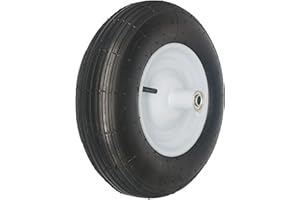 SEPC 4.80/4.00-8 Wheelbarrow Wheel, Pneumatic Rubber Tyre with Steel Rim, 390mm Diameter, 90mm Width, 152mm Hub Length, 16mm 