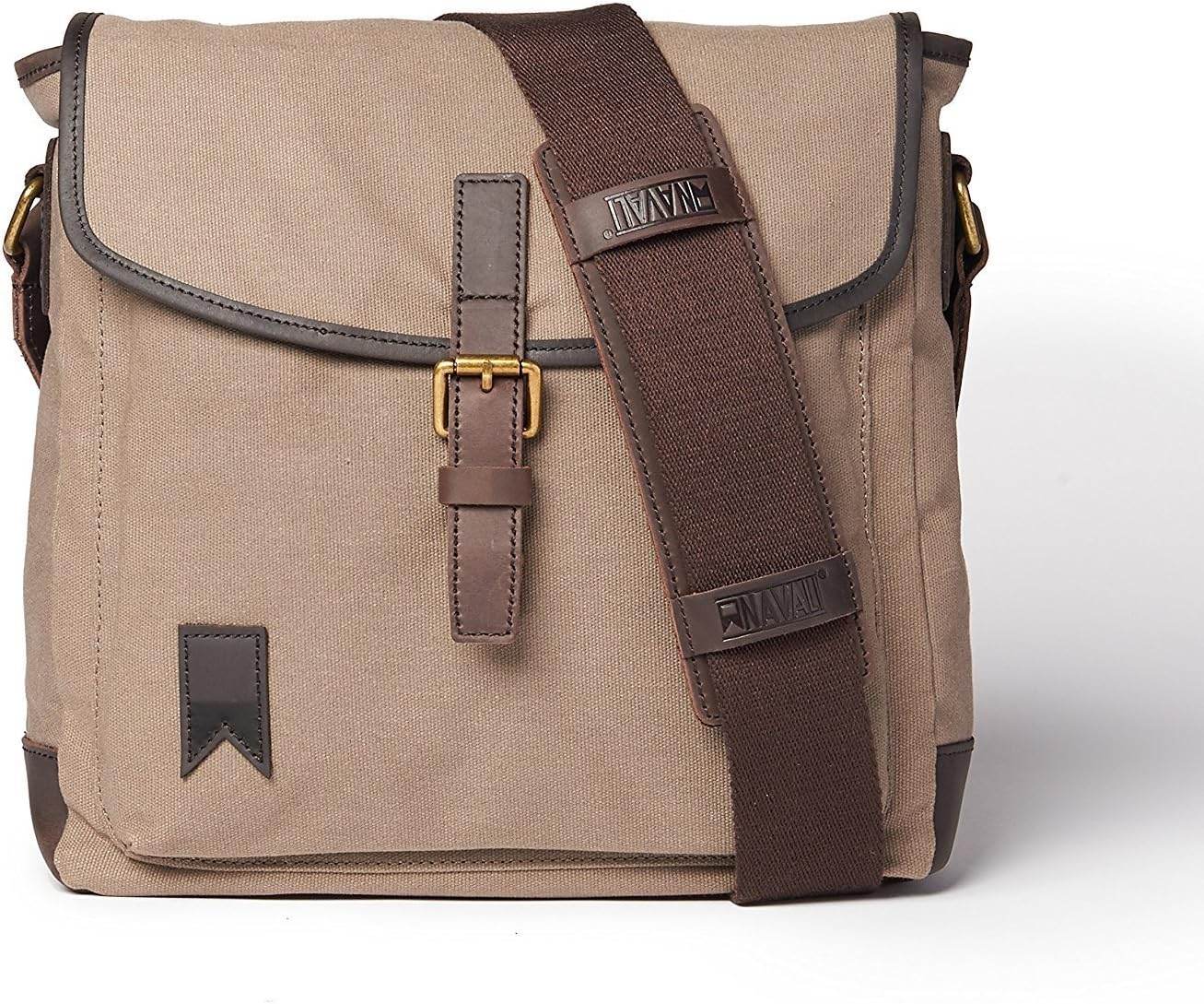 Navali Waxed Canvas and Leather Laptop Satchel Messenger Bag — Perfect Everyday Shoulder Bag