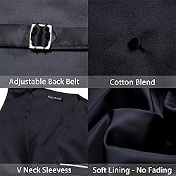 Barry.Wang Mens Black Formal Suit Vest V-neck Slim