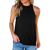 Imily Bela Women's Summer Halter Tank Tops Sleeveless Casual Racerback Loose Shirts Knit Cami Sweater Vest