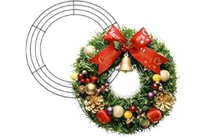 Qianruida 2 Pack 12 inch Metal Wreath Frame Wire Wreath Frame Round Wire Wreath Frames Green Dark for Christmas New Year Part