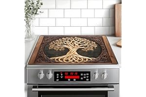 BVBOX Tree of Life Stove Top Cover Retro Flower Gas Stove Top Cover for Home Decoration Kitchen Pad Non-Stick Washable Cooktop Covers Countertop Protector Keep Stove Clean 28"x20"