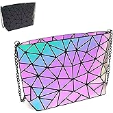 CAFINY Small Clutch Geometric Purses for women Daily Use Purse Luminous Purses and Shoulder bags Geometrics Bags and Holographic crossbody bag