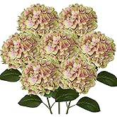 DILATATA Silk Hydrangea Flower 26" Big Fake Hydrangea Faux Flowers Lifelike Tall Artificial Hydrangea Real Touch Hydrangea for Wedding Ceremony Centerpieces Decor 6PCS