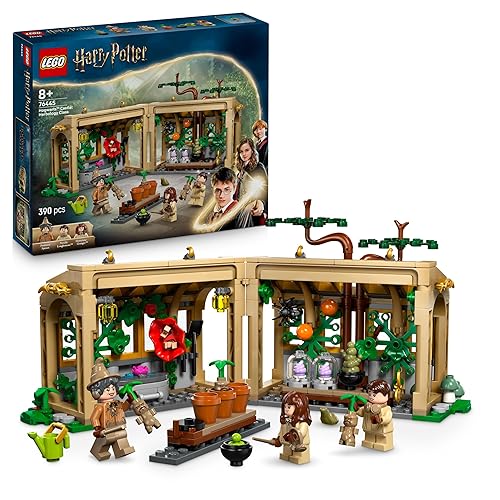 LEGO Harry Potter Hogwarts Castle: Herbology Class Set with Neville Longbottom, Hermione Granger & Prof. Sprout Minifigures - incl. 3 Mandrake Toy Plants - Gift for 8+ Year Old Girls & Boys - 76445