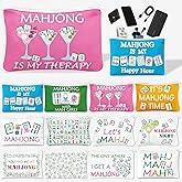 MNXAMZMRL12 Pcs Mahjong Makeup Bag Gifts for Women Unique Mahjong Cosmetic Bag Mah Jong Tile Zippered Pouch Accessories Gifts for Lover Player Lucky Men Women Birthday Christmas New Year