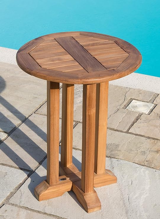 Sustainable Furniture Teak Circular Pedestal Table60cm Garden Table