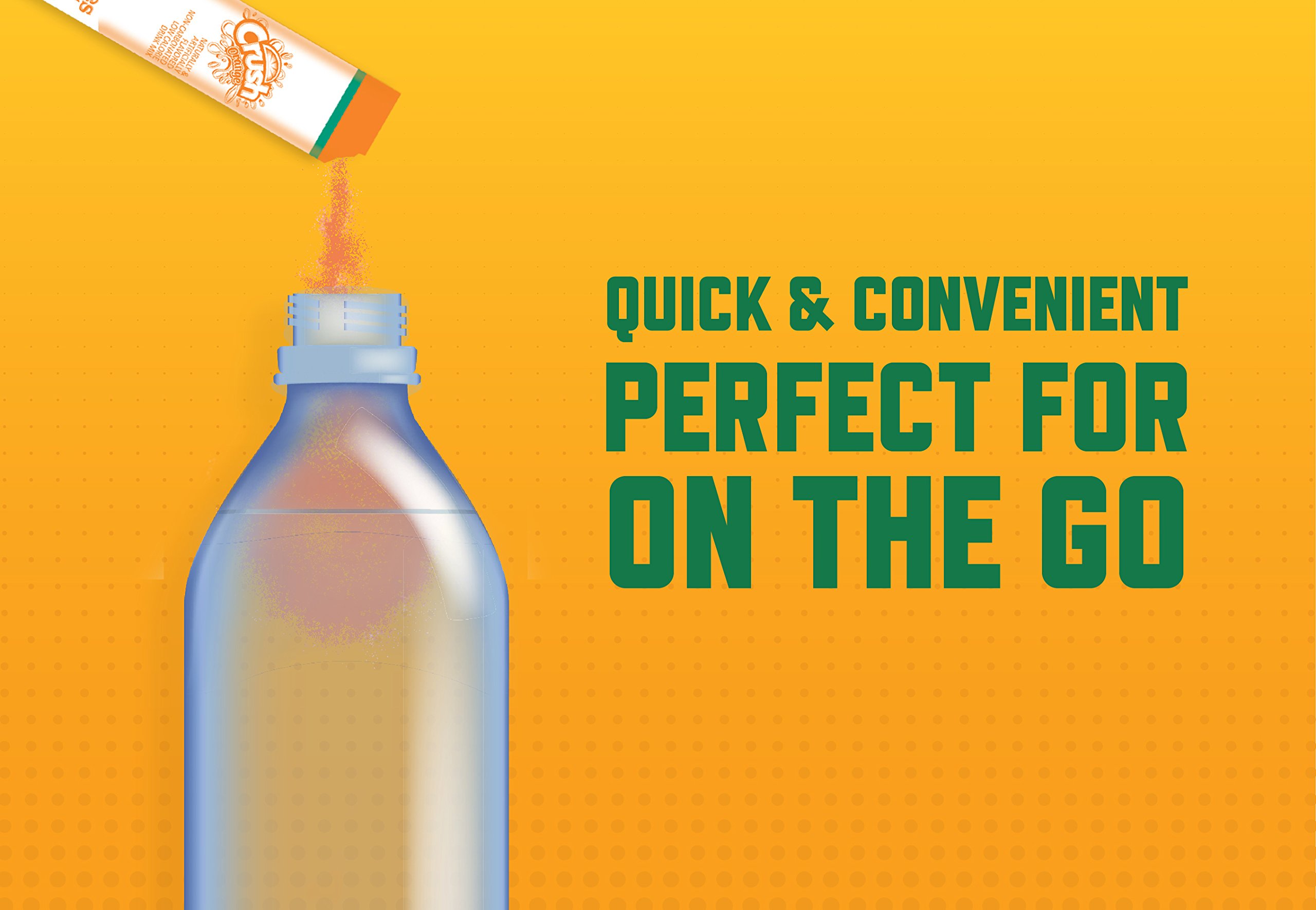 Crush Singles To Go Powder Packets, Water Drink Mix, Orange, Non