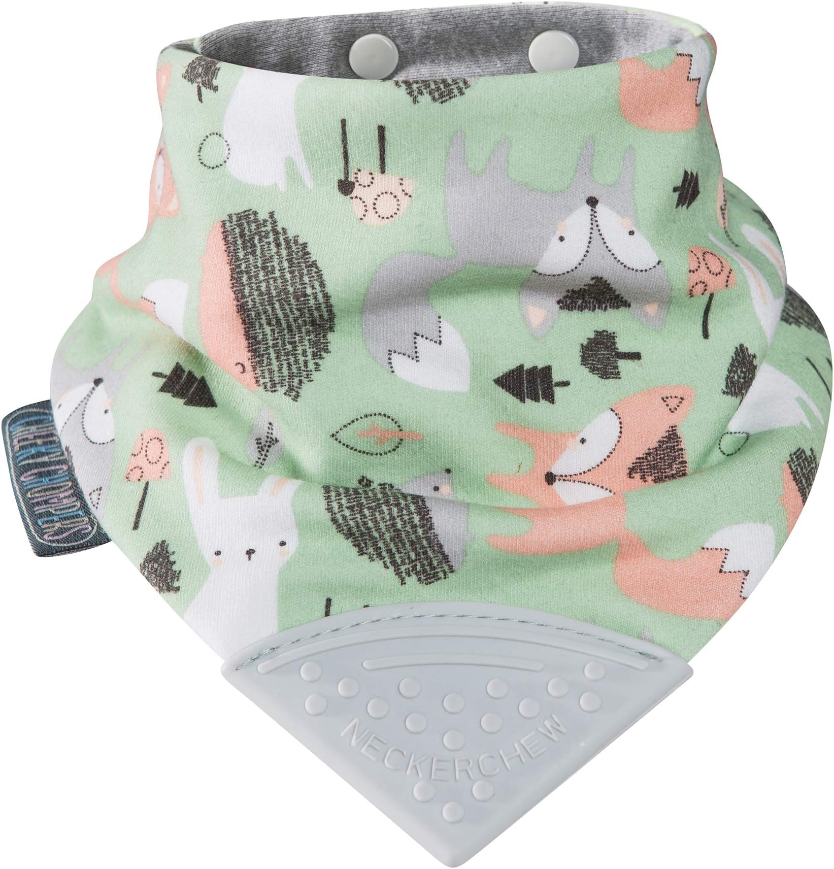 Cheeky Chompers CC293 Neckerchew - Fox & Friends Green