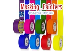 DEART 8X Colored Masking Tape, 33 Ft x 1 inch Colored Painters Tape for Arts & Crafts Labeling or Coding, Education Supplies & Craft Supplies Color Tape Rolls, Colorful Masking Craft Tape, Drafting Tape