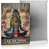 Boho Gifts For Women Yoga Room Decor Spiritual Wall Decor Zen Wall Sign Vintage Metal Sign For Office Yoga Room Gym 8×12 Inches