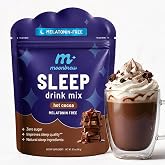 MoonBrew Magnesium Hot Cocoa Sleep Aid - Sugar-Free Calming Drink Mix - 1PK | Nighttime Sleepy Powder with Zinc Glycinate, Chocolate Flavor for Relaxation, Stress &amp; Deep Rest, Melatonin Free