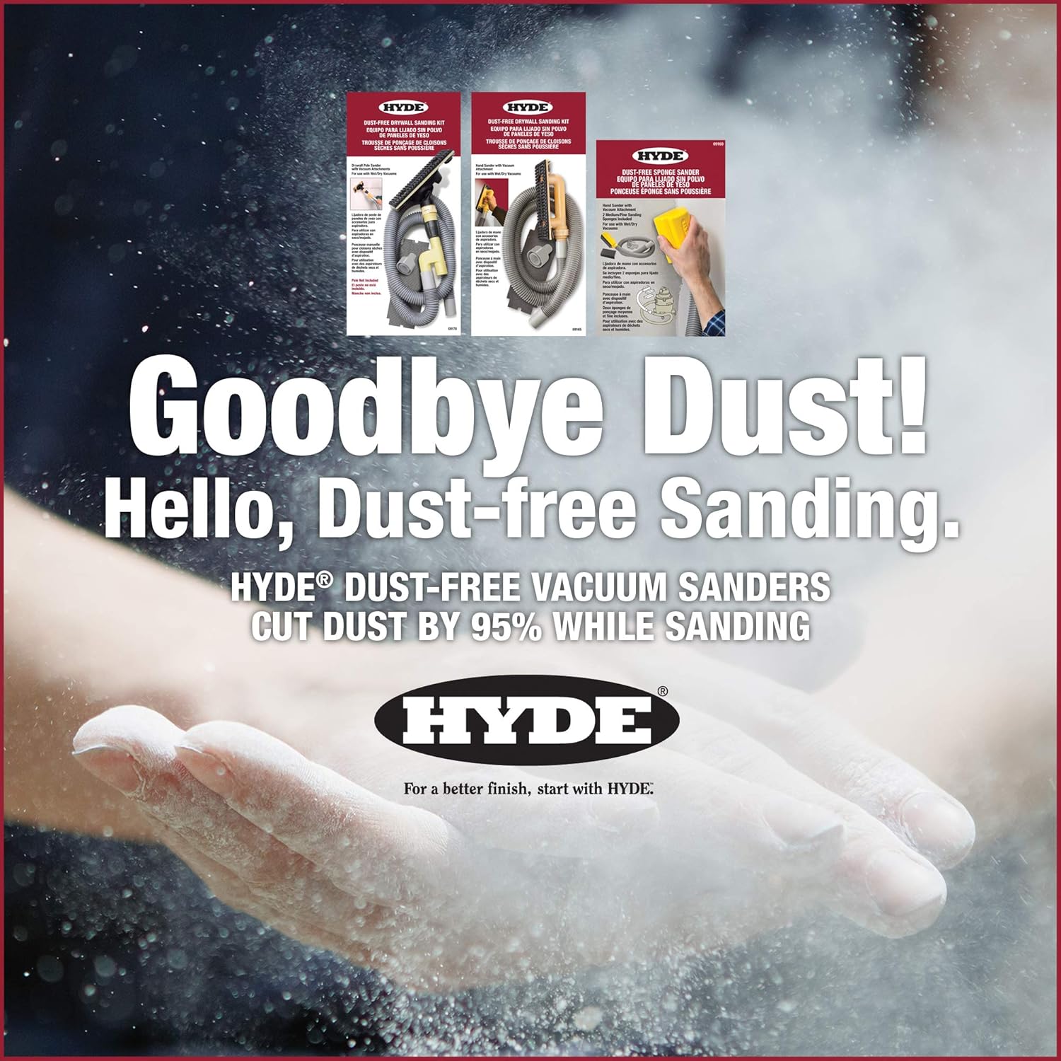 HYDE 09170 Dust Free Drywall Vacuum Sander Kit, Without Pole: Home Improvement