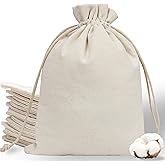 CeeVian Burlap Gift Bags with Drawstring 20PCS Cotton Muslin Drawstring Gift Bags Cotton Canvas Bags for Christmas Wedding Party and DIY Craft Packing 7x9 inches