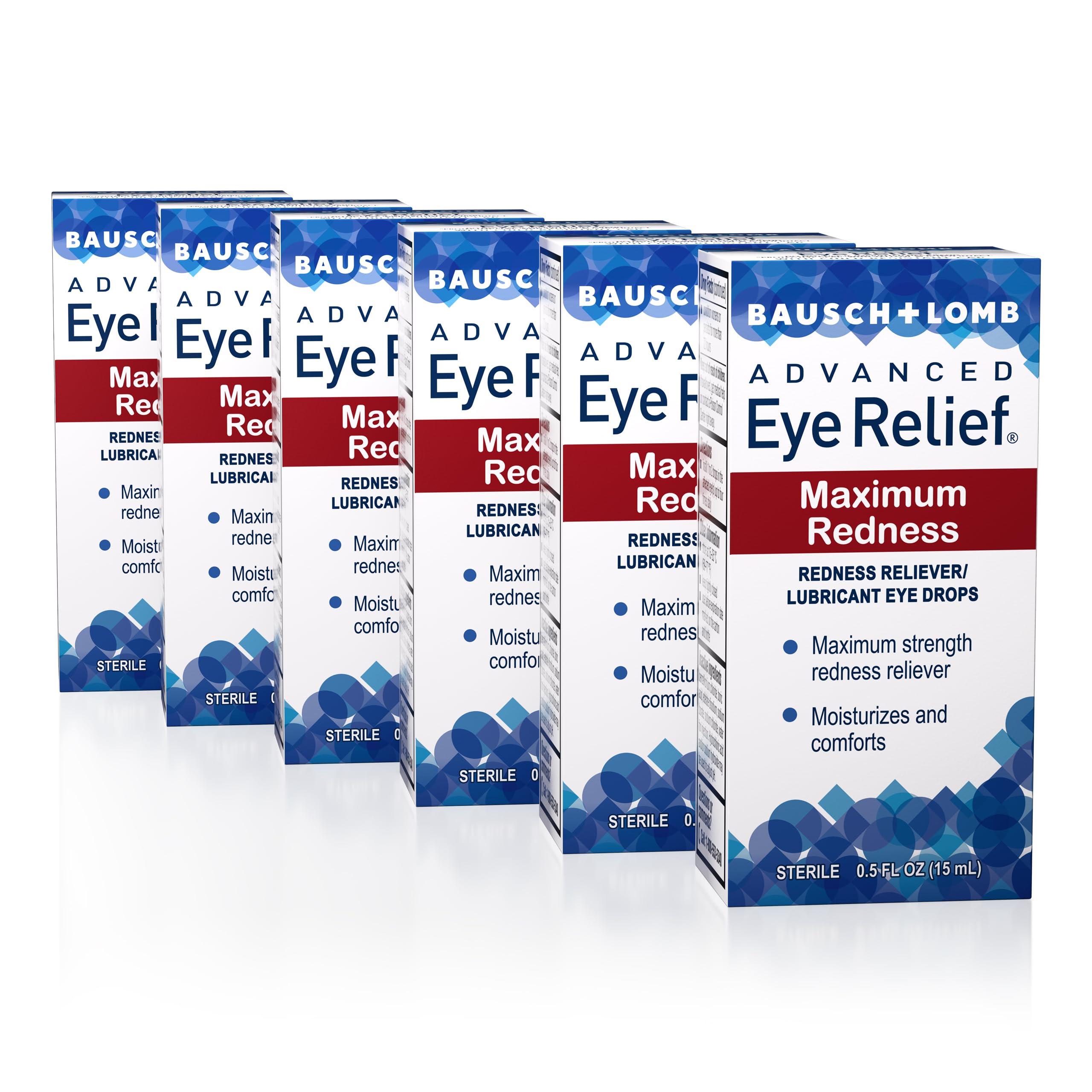 Photo 1 of 1 PACK Bausch + Lomb Advanced Eye Relief, Maximum Redness Reliever and Lubricant Eye Drops, Soothes Burning & Irritated Dry Eyes, Moisturizes & Comforts, 0.5 Fl Oz (