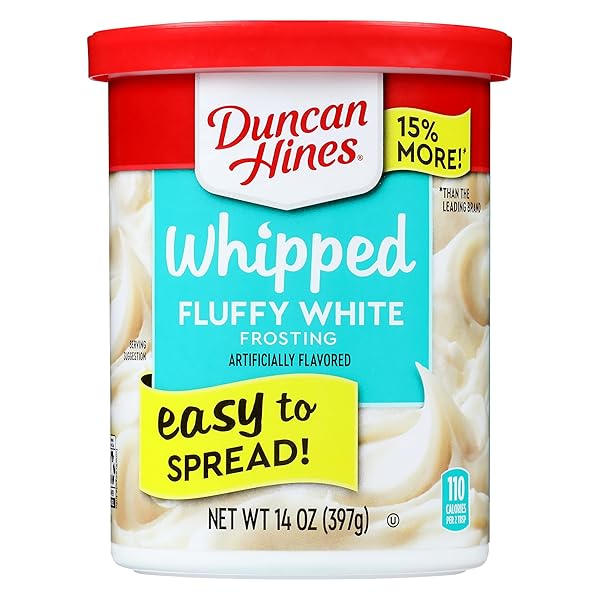 DUNCAN HINES WHIPPED FLUFFY WHITE FLAVORED FROSTING, 14...