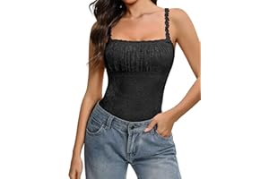 Avidlove Women Lace Body Suit Sexy Square Neck Thong BodySuit Sleeveless Cami Tops Y2k Going Out Outfits