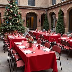 sancua Red Tablecloths for 8 Foot Rectangle